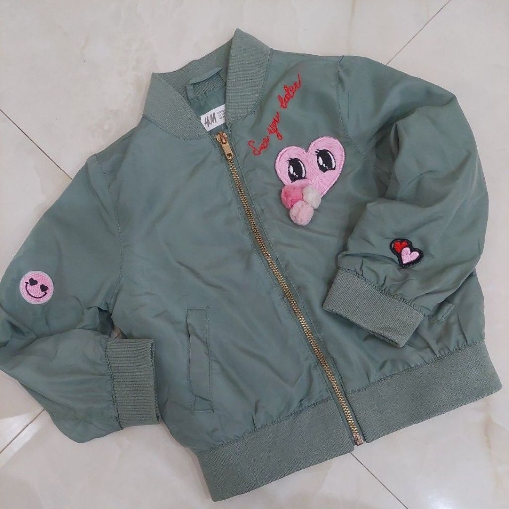 HNM JAKET BOMBER ARMY HM VARSITY ORIGINAL PL
