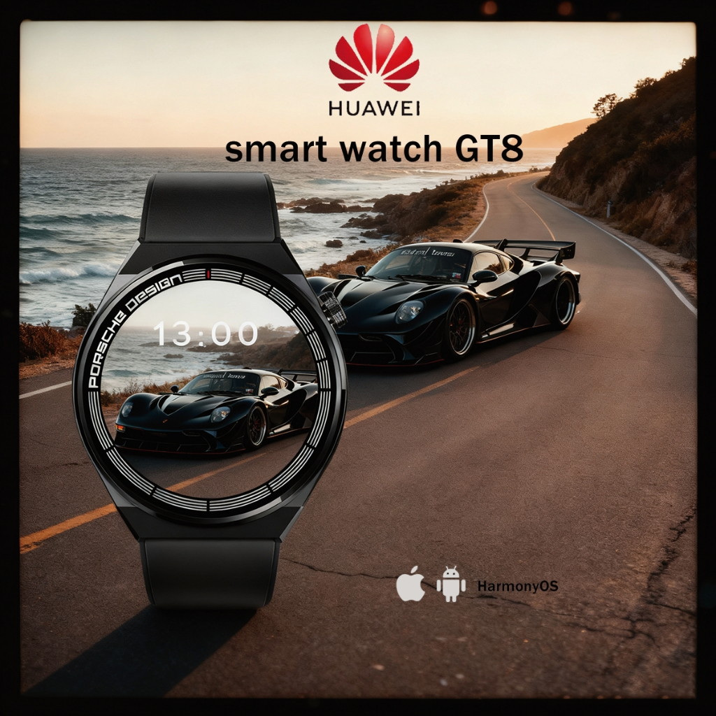 [Ready Stock] HUAWEI GT8 Porsche Smartwatch 100% Ori - Telepon & Sport Multifungsi Detak Jantung Oks