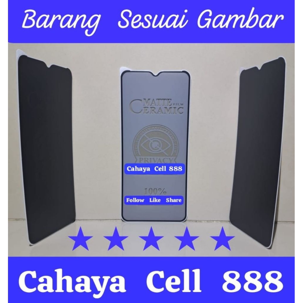 Anti Gores Spy Ceramics Vivo V2029 Pelindung Layar Handphone Depan Tempered Glass Matte Film Ceramic