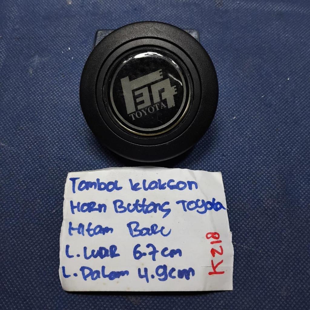 Tombol Klakson Horn Button Mobil Toyota Hitam Chrome Baru Minus Lecet Lebar Luar 6.7Cm Lebar Dalam 4