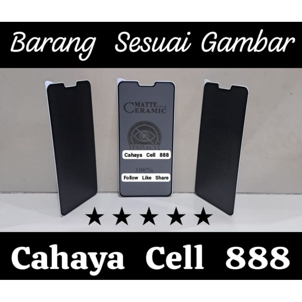 Anti Gores Spy Ceramics Vivo 1802 Pelindung Layar Handphone Depan Tempered Glass Matte Film Ceramic 