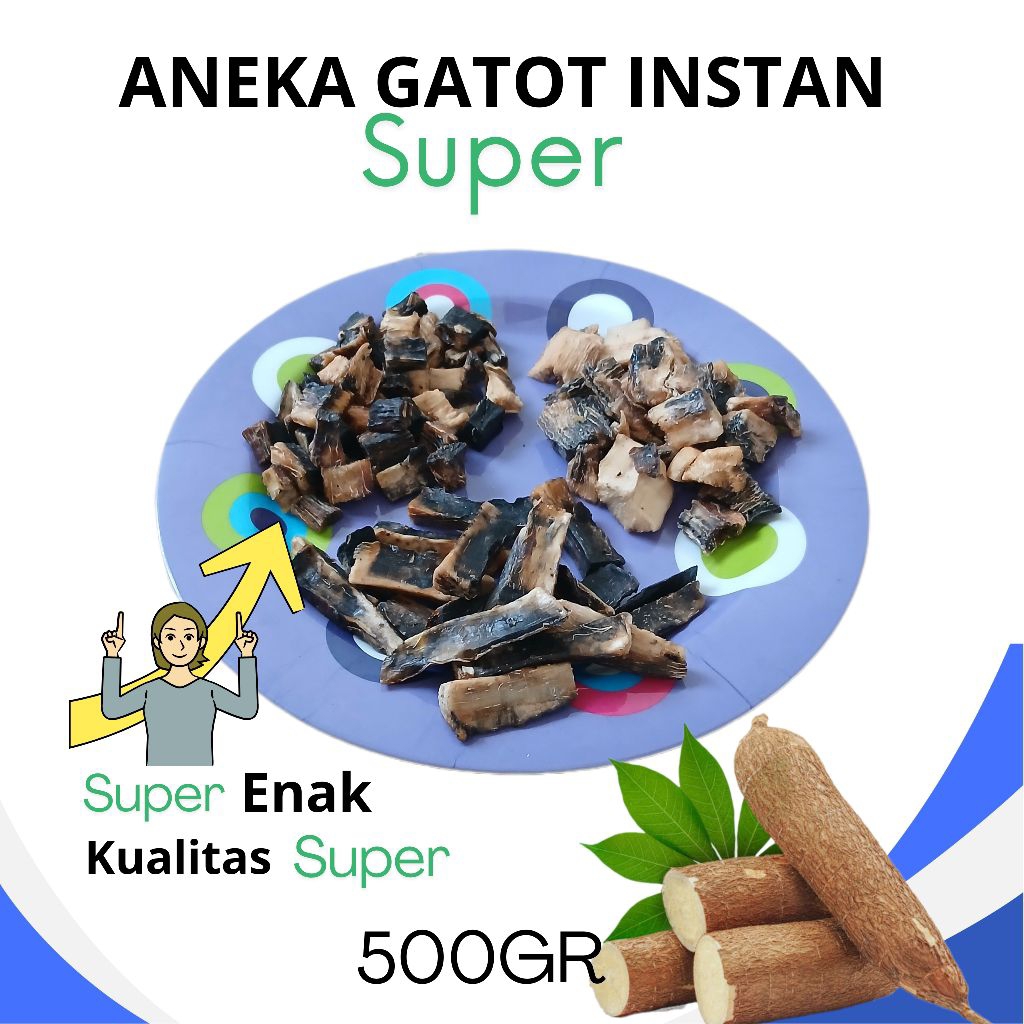 ANEKA GATOT INSTAN/GATOT SINGKONG 500GRAM /GATOT HITAM /GATOT INSTAN SUPER/GATOT ORIGINAL