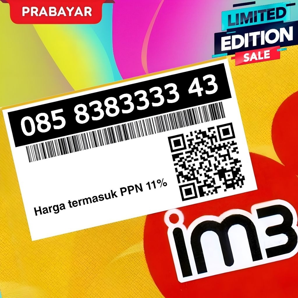 Kartu Perdana IM3 Prabayar NOMOR CANTIK 11 digit Minimalis