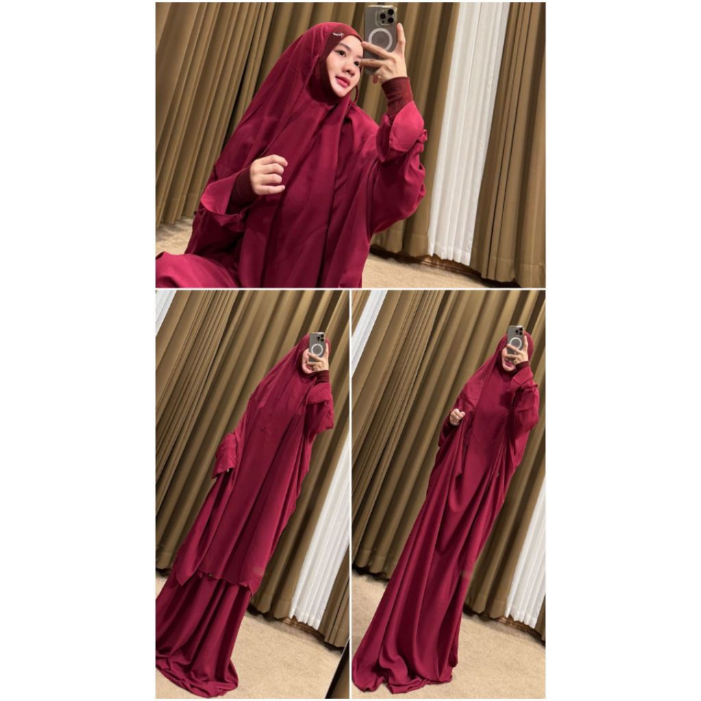 Mukena icaima (atas bawah) Maroon/Abu/Mint/Mustard || Keep dulu ‼️