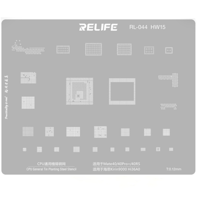 Stencil Cetakan ic Bga RELIFE RL-044 HW15 FOR HUAWEI MATE 40 - MATE 40 PRO PLUS - HISILICON KIRIN900