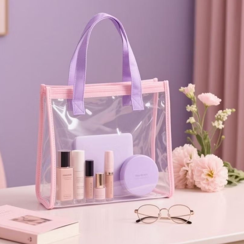 Tas mika bening Totebag dua warna