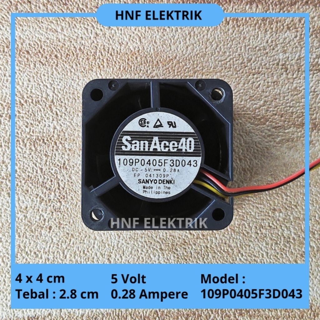 Kipas DC 4 x 4 cm 5V 0.28A Fan 5v 4×4cm SanAce