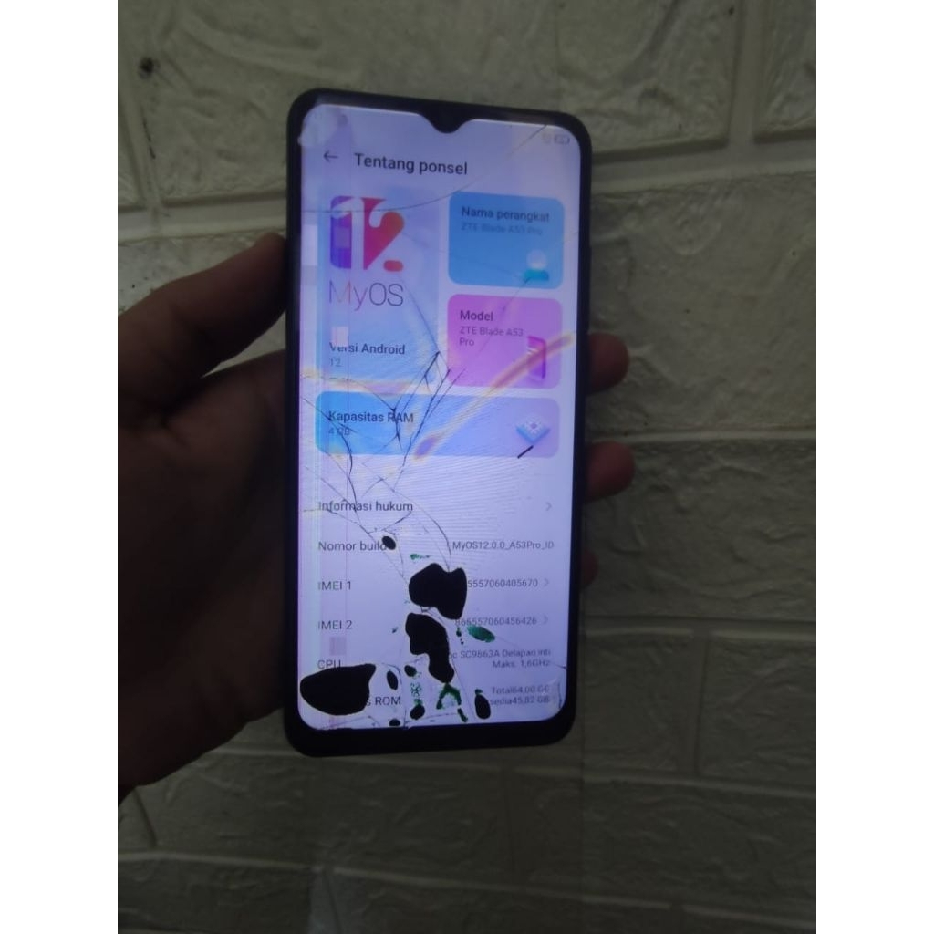 zte blade A54 pro minus lcd