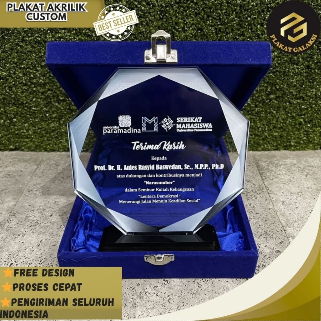 Plakat Akrilik Murah - Plakat KKN Terlaris - Vandel Akrilik Custom - 1 Hari Jadi