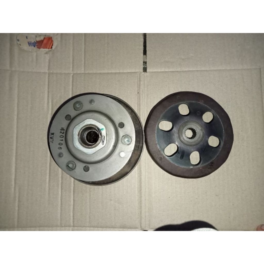 pully assy komplit satu set Scoopy karbu, beat karbu, spacy karbu KVY original copotan
