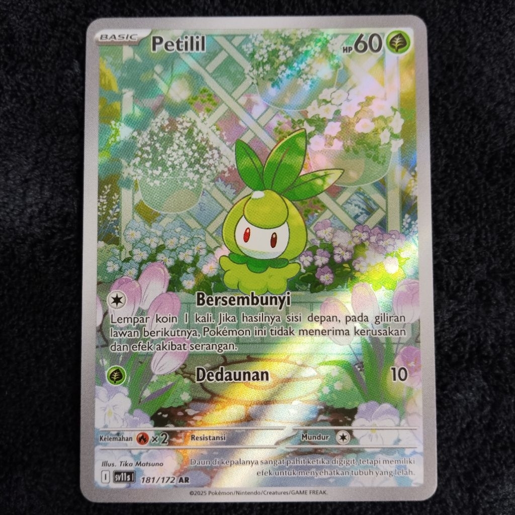 Petilil AR 182/172 Pokemon Card Hitam Putih Indonesia