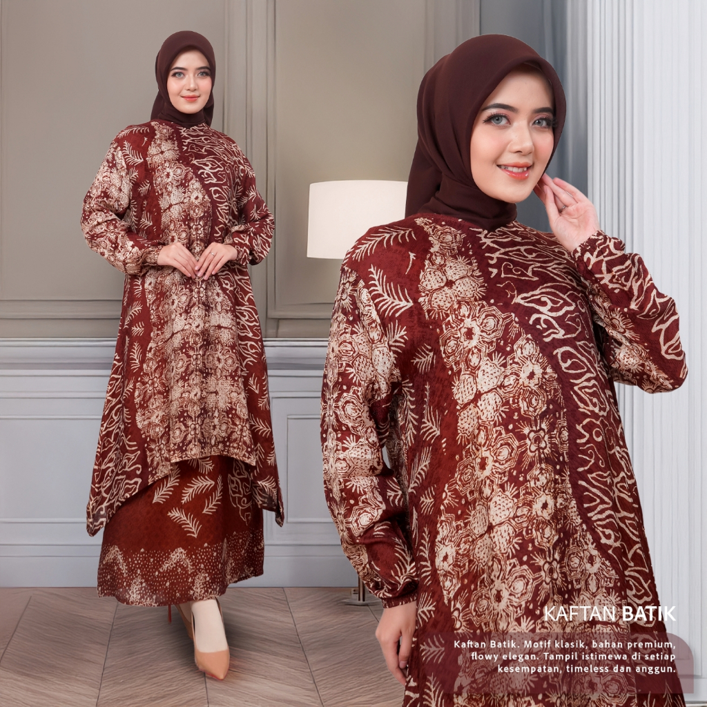 AMANILLA - Himawari | Set Tunik Premium Batik Dobby Sutra Viscose - Anggun & Ekslusif