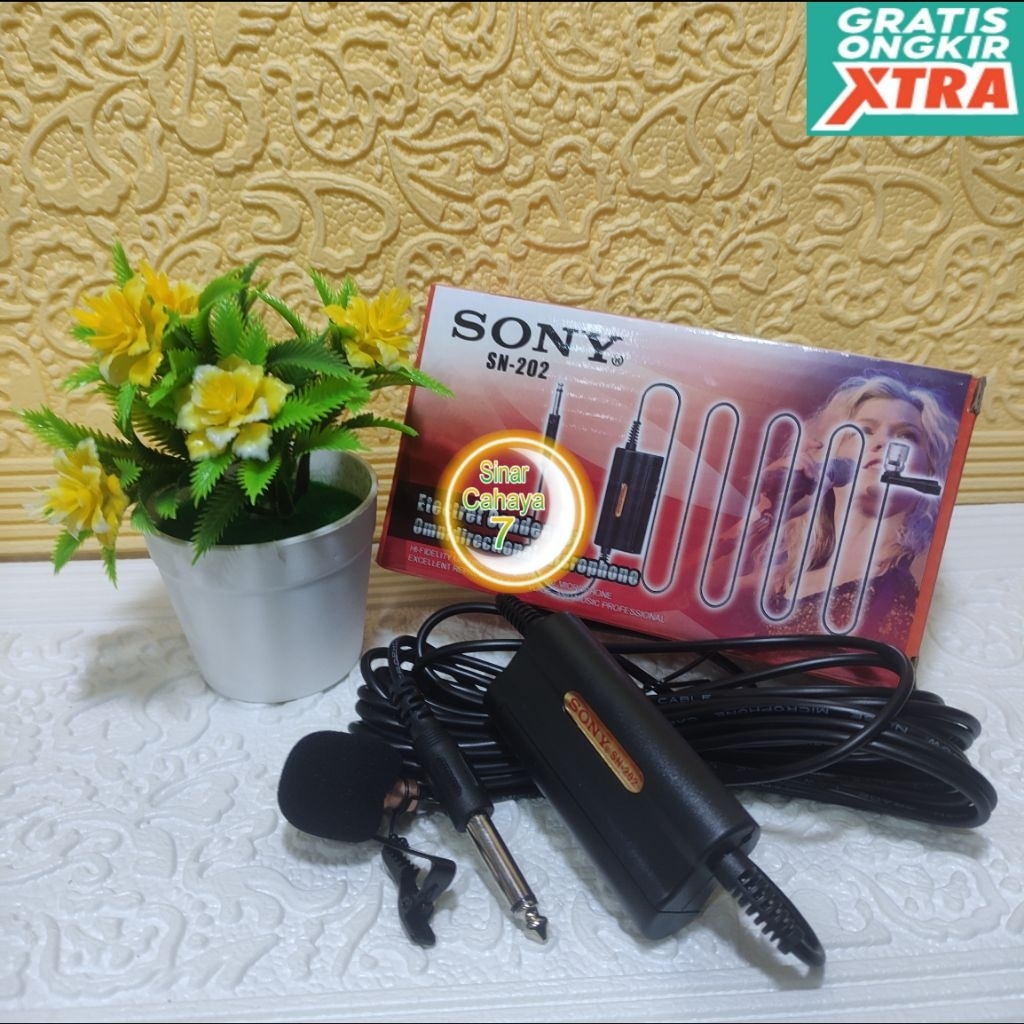 Mic Clip On Sony SN-202 Suara Sensitif Cocok Untuk Imam / mic jepit