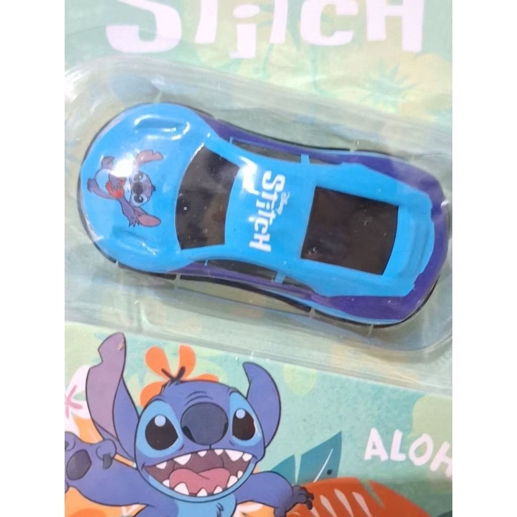 mainan mobil mobilan pull back stitch segel baru original brand disney stitch mr.diy mainan anak kol