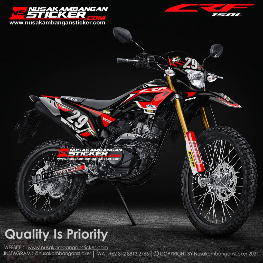 Decal CRF 150L Decal Trail / Supermoto / Motocross Termurah motif Terbaru Warna Merah FX stiker crf 