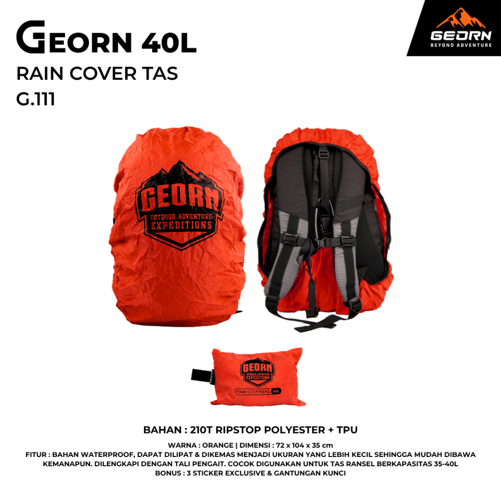 GEORN Rain Cover Tas 40 Liter – G.111