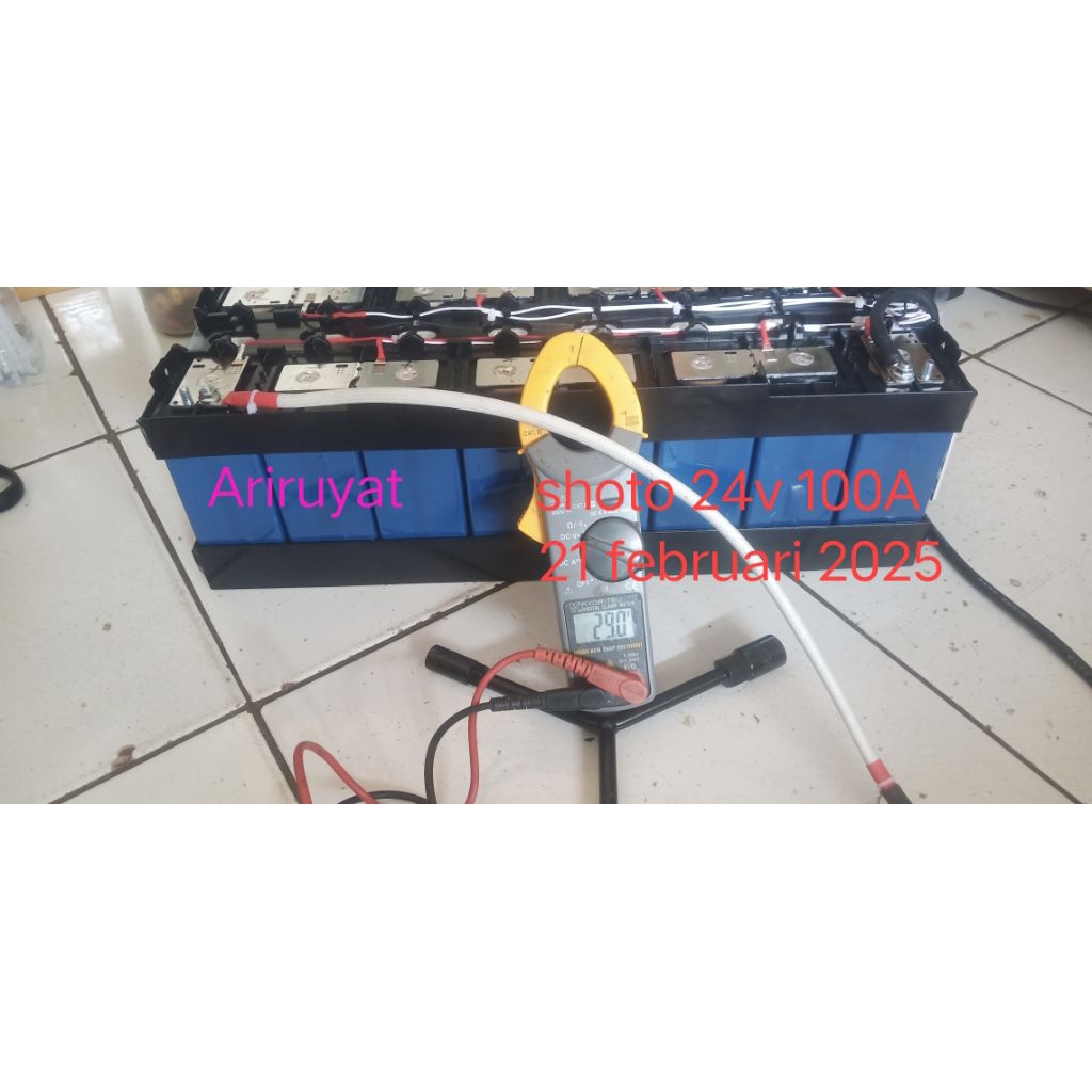 Battery lifepo4 Grade A 24V 100A merk shoto plus BMS thn 2025