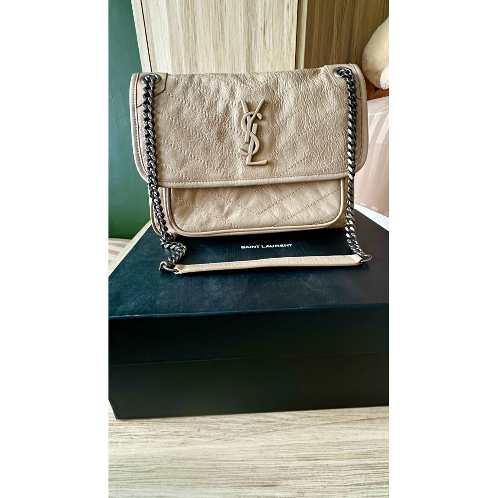 YSL Niki Medium Warna Beige || Tas Wanita Shoulder Bag | Tas Bahu Tas Jinjing Perempuan || Tas Ranta