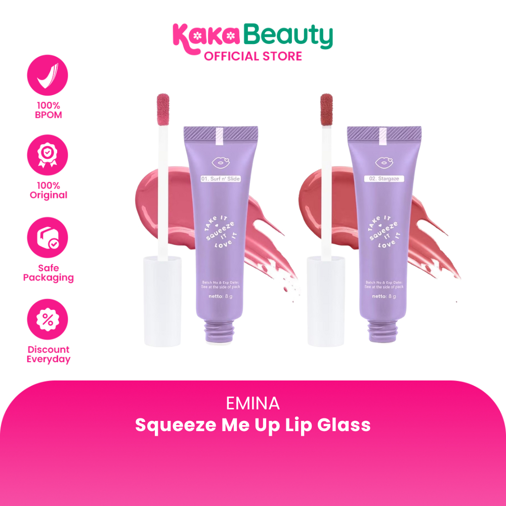 Emina Squeeze Me Up Lip Glass - Pigmented Longlasting Waterproof