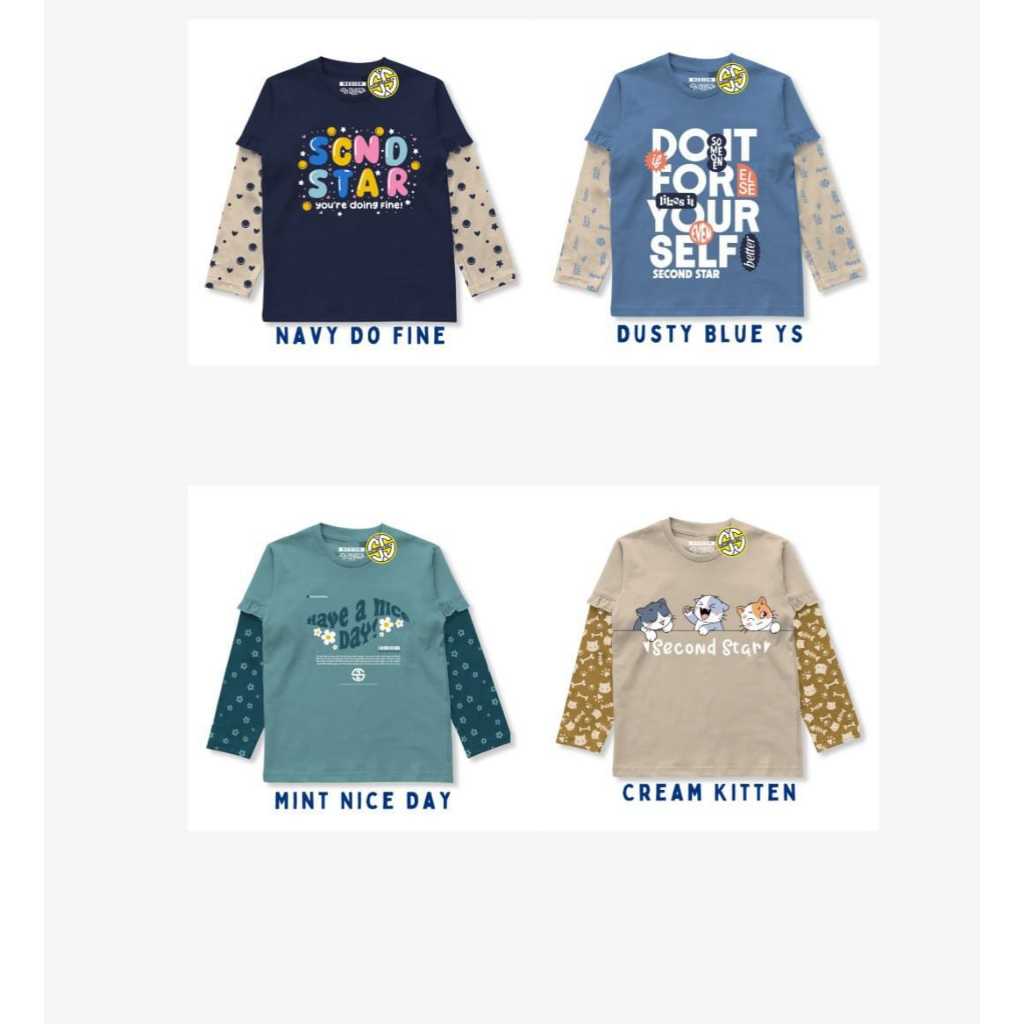 Kaos Anak Lengan Panjang Layer Motif Sudah SNI