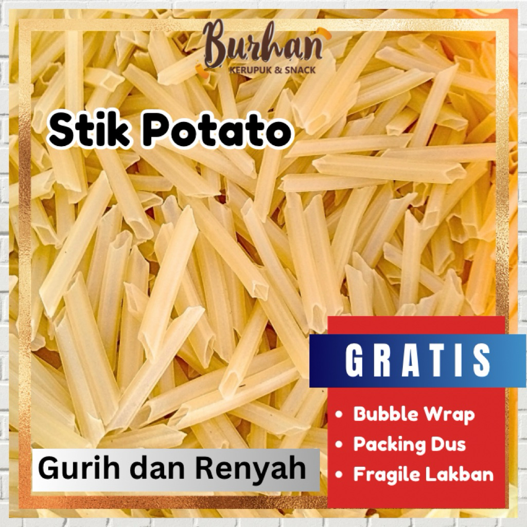 Kerupuk Mentah Stik Potato Kentang 250gr | Burhan Kerupuk Grosir Jember