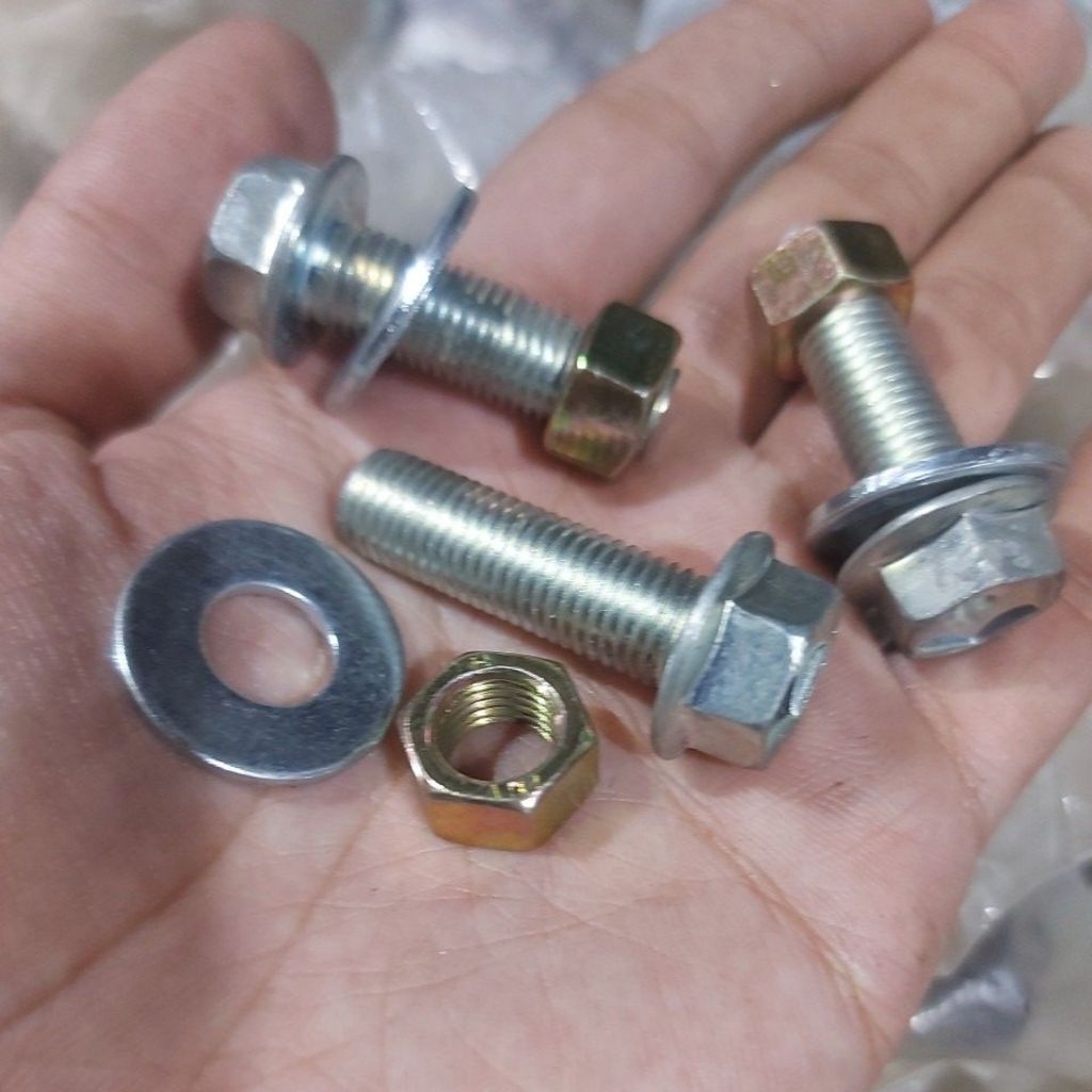 Baut 14 Flange Ori M10x30 Set Baut Mur Dan Ring