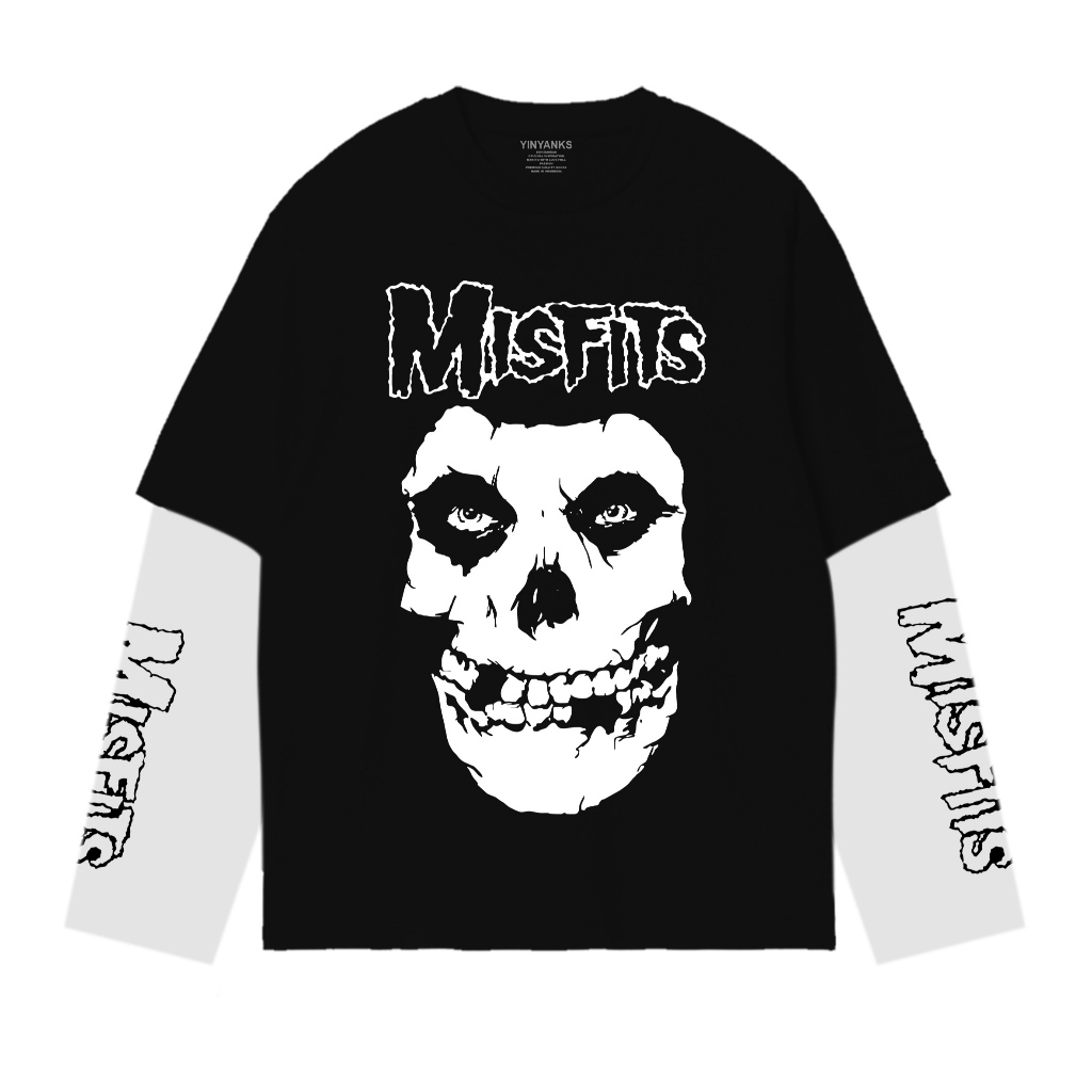 The Getooxs - T-shirt Double layer ST Misfits kaos long sleeve pria wanita unisex