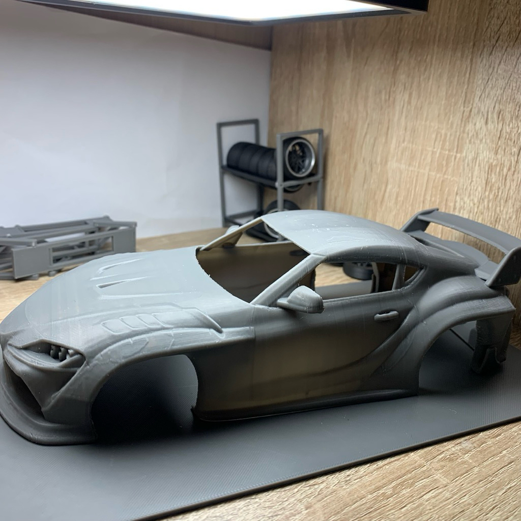 Body Toyota Supra untuk RC 1/24 wheelbase 100mm (mentahan)