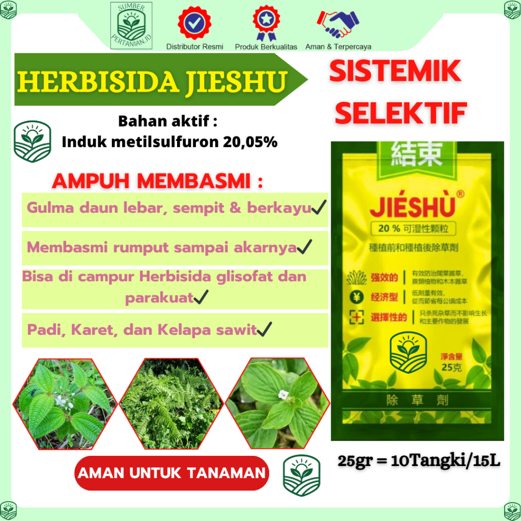 Jieshu Racun Pembasmi Rumput Selektif Aman Bagi Tanaman Padi Sawit Karet