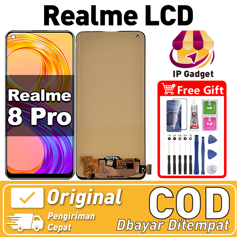 Original Lcd REALME 8 PRO fullset ori asli Layar hp touchscreen Sentuh Versi Tinggi COD