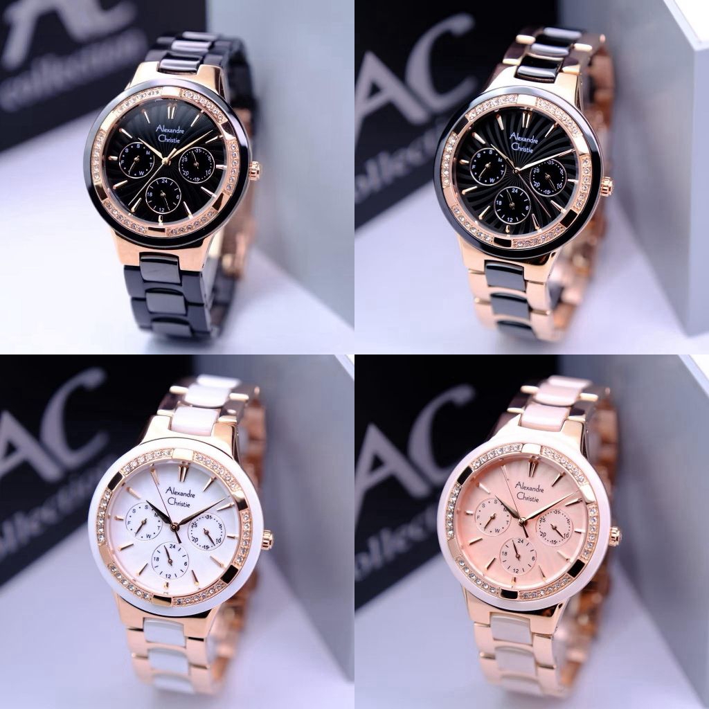 Jam Tangan Wanita Alexandre Christie Ceramic 2299 AC2299 AC 2299BF [ORIGINAL]