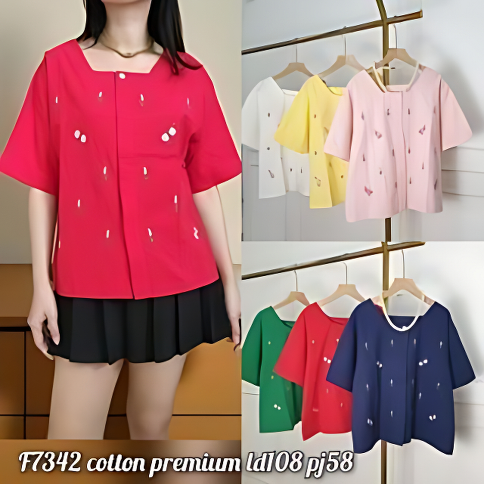Atasan Wanita Baju Katun Import Kode F7342