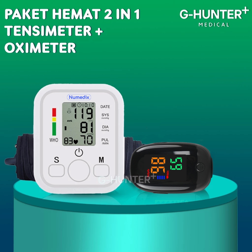 Paket Hemat 2 In 1 Tensi Darah Digital / Alat Tensi Darah / Alat Pengukur Tensi Darah Digital / Alat