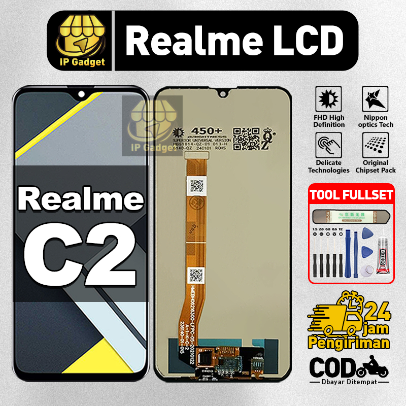 Original LCD Realme C2 fullset ori asli Layar hp touchscreen Sentuh Versi Tinggi COD