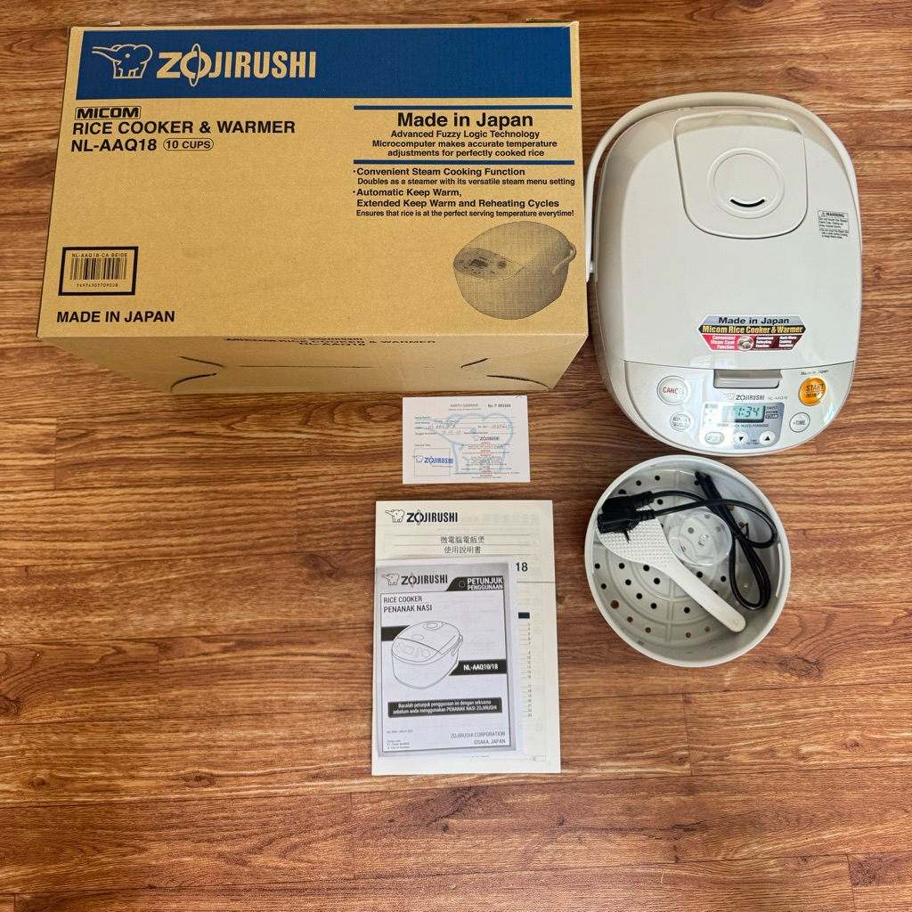 PRELOVED RICE COOKER ZOJIRUSHI NL-AAQ18 - 1,8 L (MADE IN JAPAN)