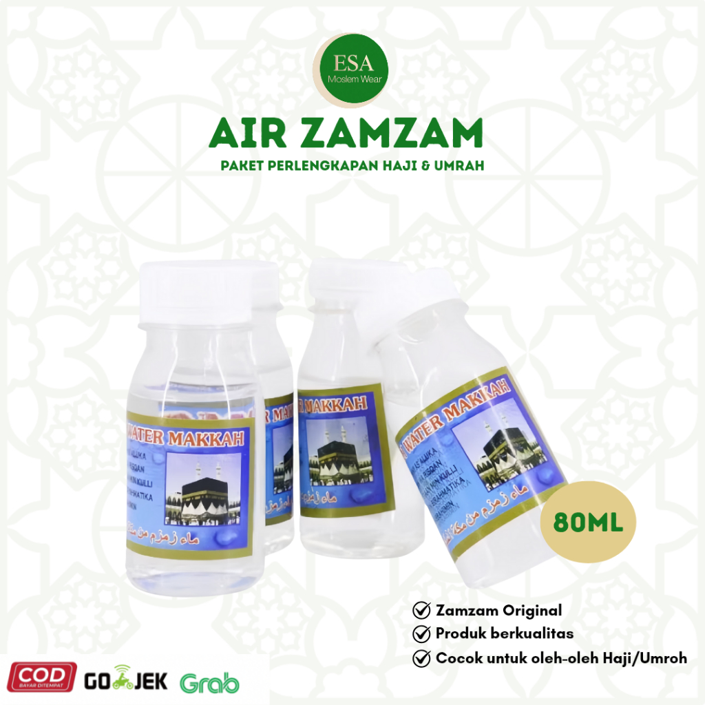 Air Zamzam Asli Botol 80 ml Oleh Oleh Haji Umroh Zamzam Botol Zamzam 80ml Botol Kosong Air zamzam