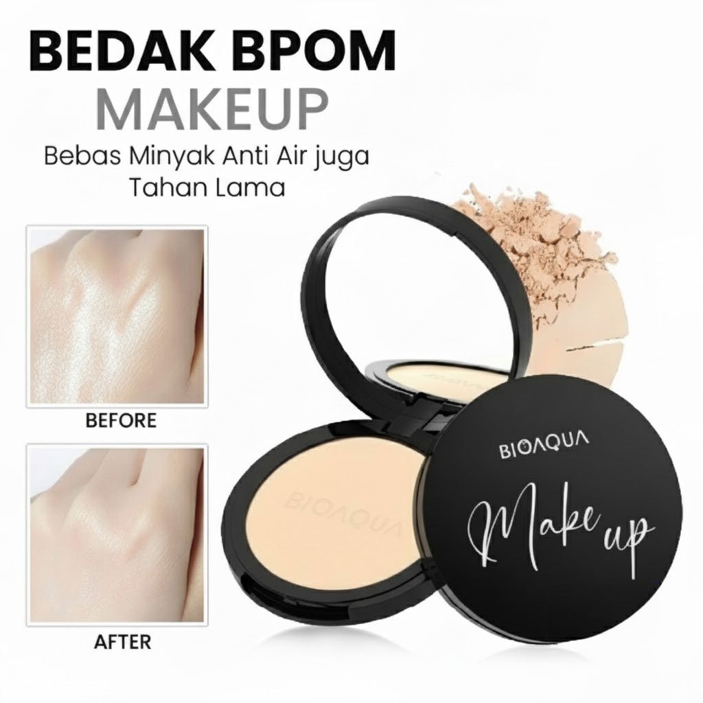 Bioaqua Bedak Padat Glowing Bebas Minyak Tahan Lama Anti Air