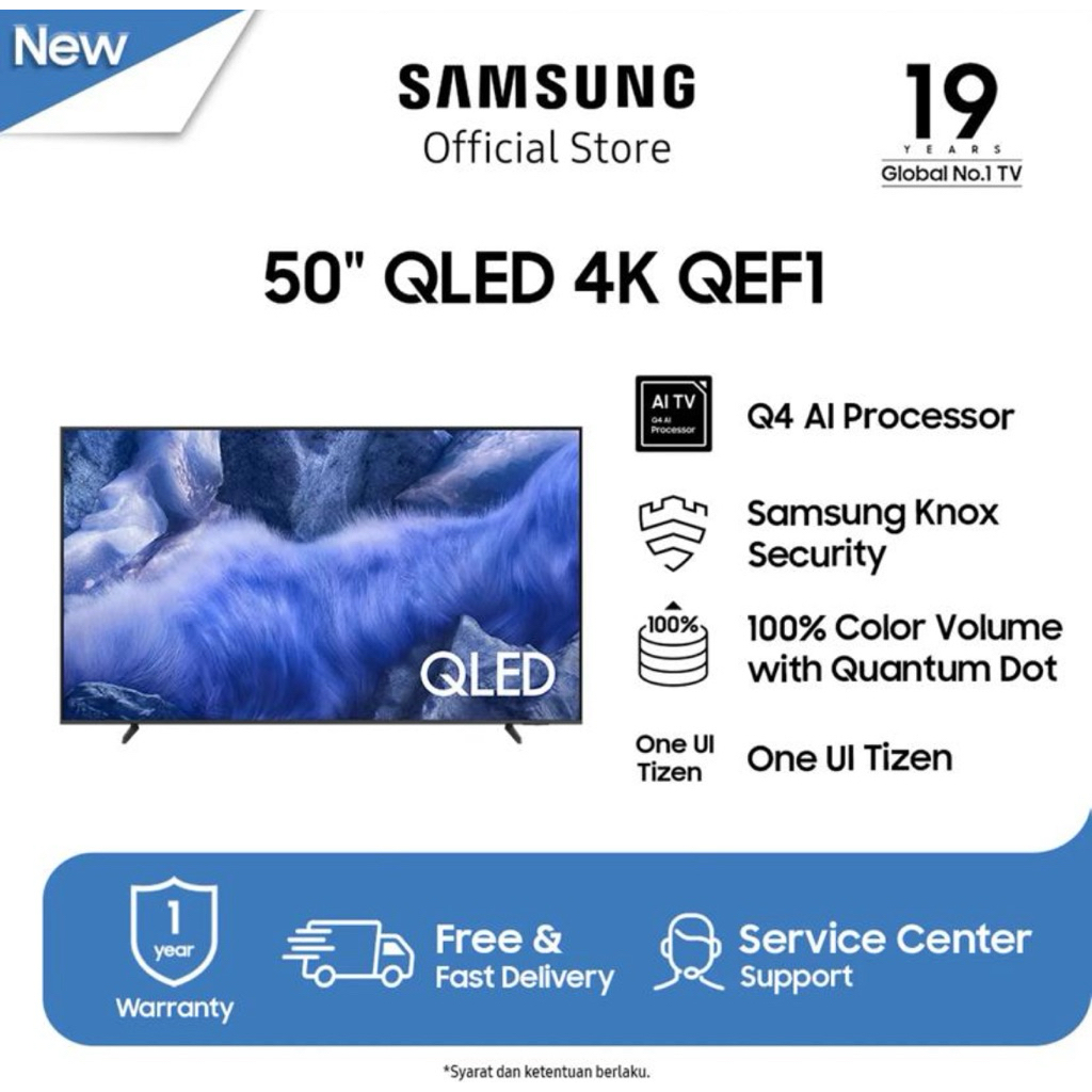 TV SAMSUNG 50 INCH QLED 4K SMART TV NETFLIX YOUTUBE SUPPORT