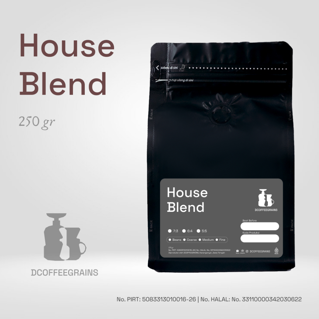 House Blend Espresso Arabica & Robusta 500gr - (Biji Kopi/Kopi Bubuk)