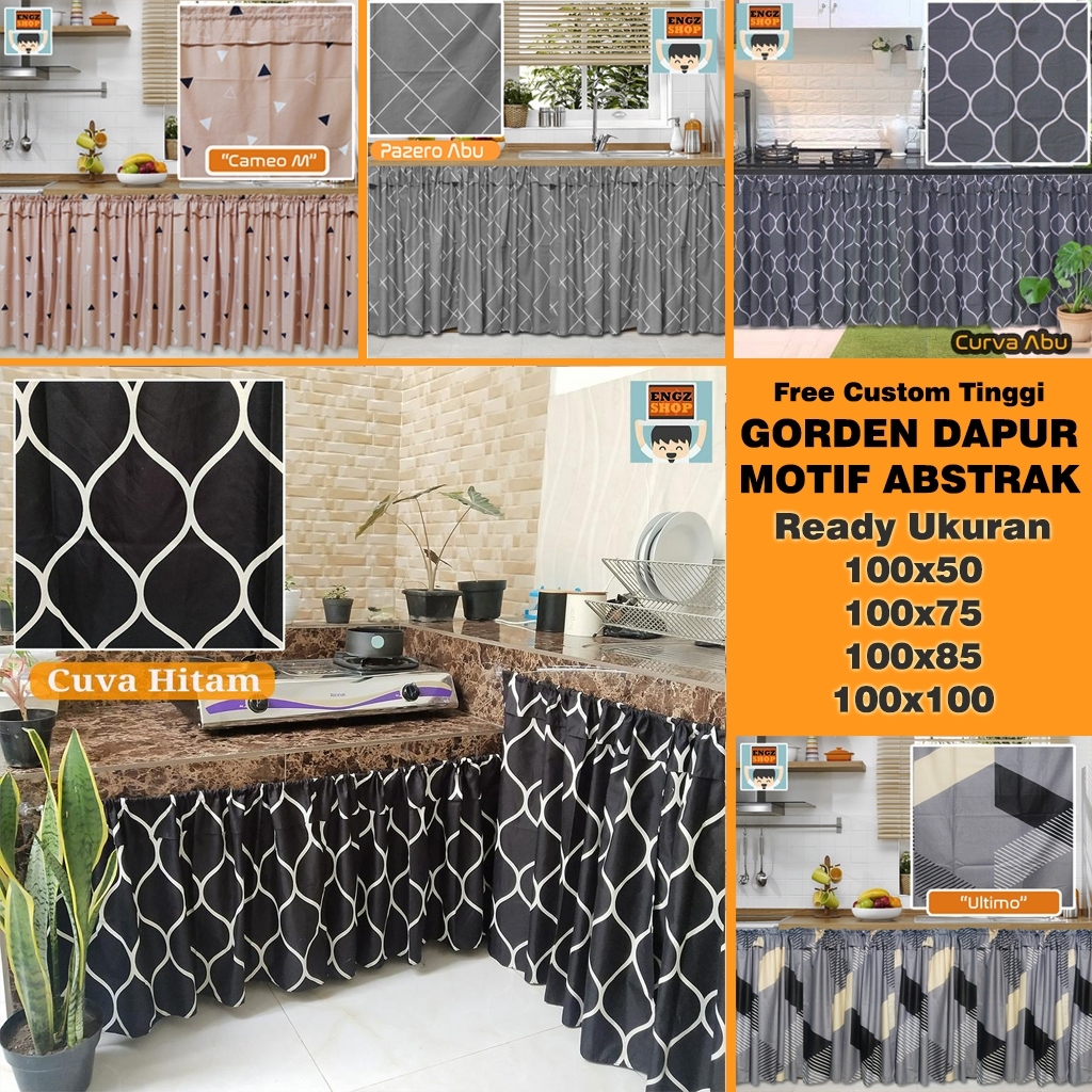 Gorden Kolong Dapur Minimalis Katun Poni