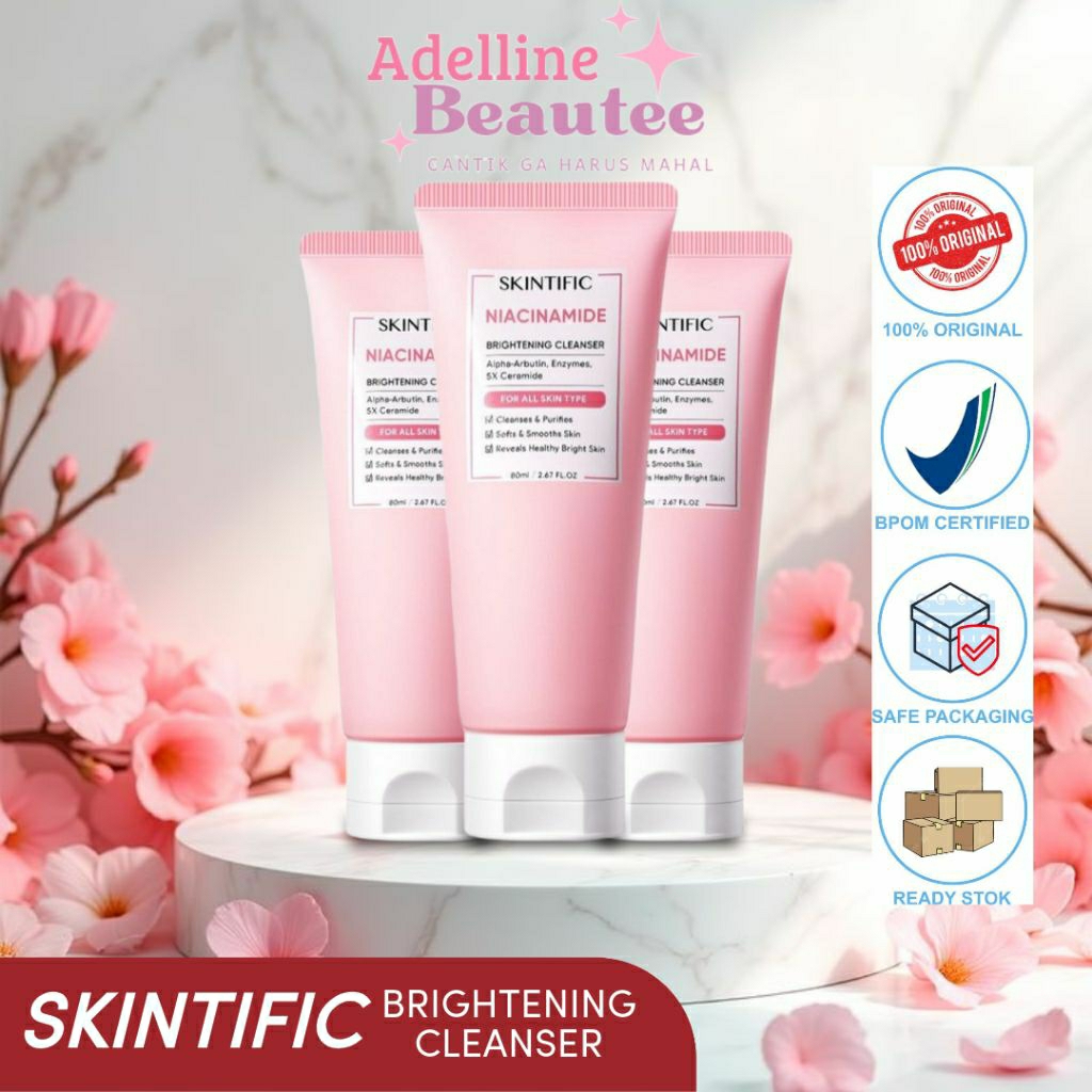 SKINTIFIC ~ BRIGHTENING CLEANSER 80ML | FACIAL WASH SKINTIFIC ORIGINAL