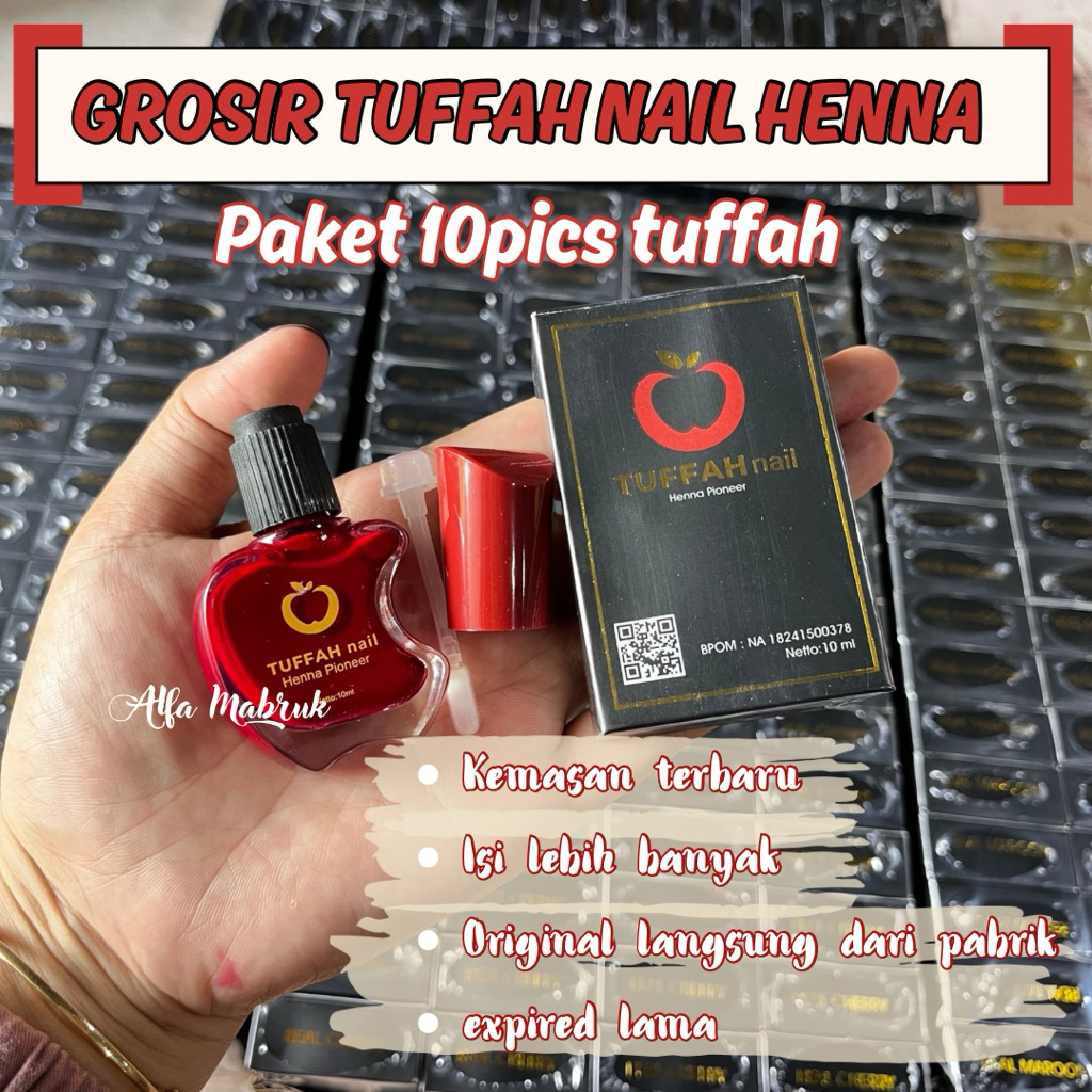 10pics TUFFAH NAIL HENNA/ GROSIR TUFFAH/ Tuffah Maroon