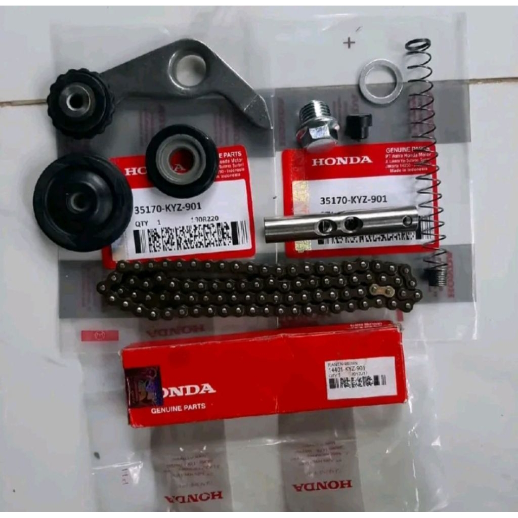 Paket rantai keteng set Supra x 125 helm in blade 125 Fi Ori KYZ