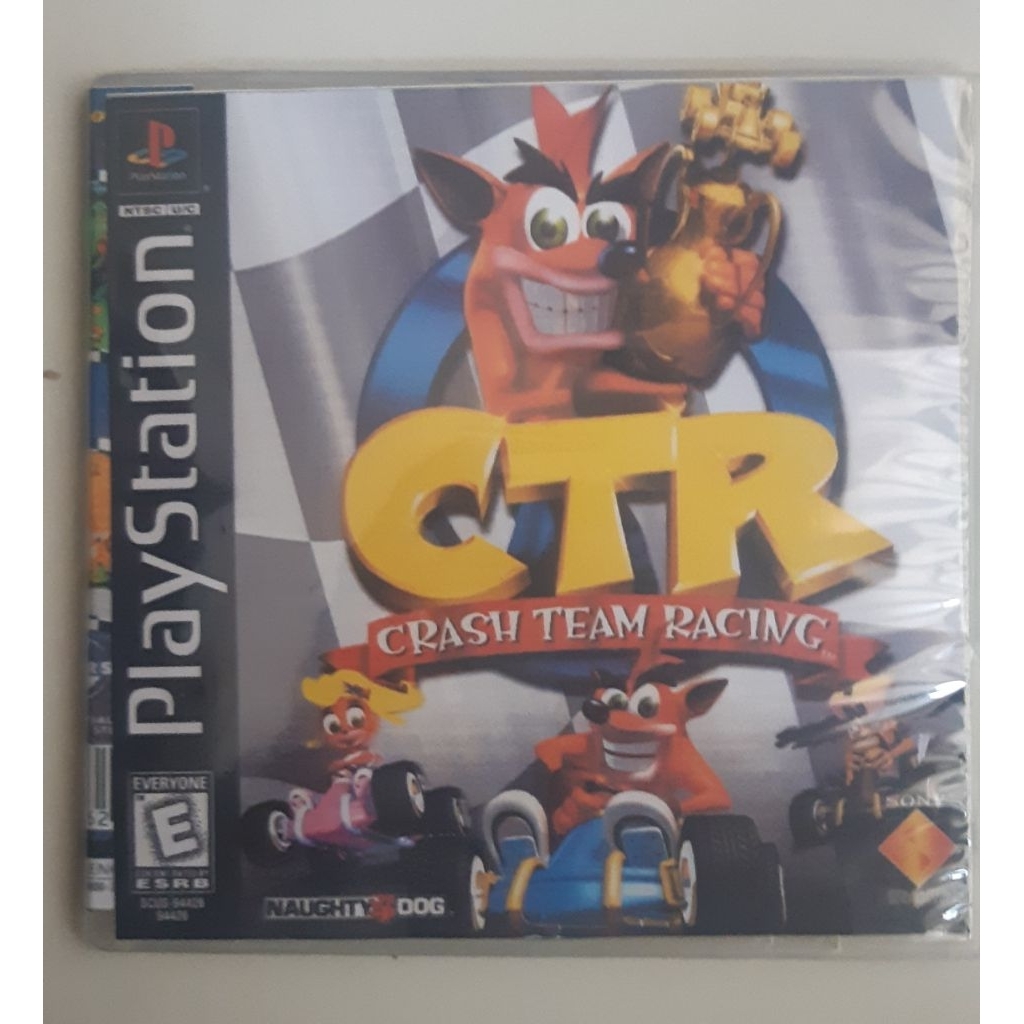 Kaset Playstation 1 PS1 Kotak Putih Cover Bergambar CTR Crash Team Racing