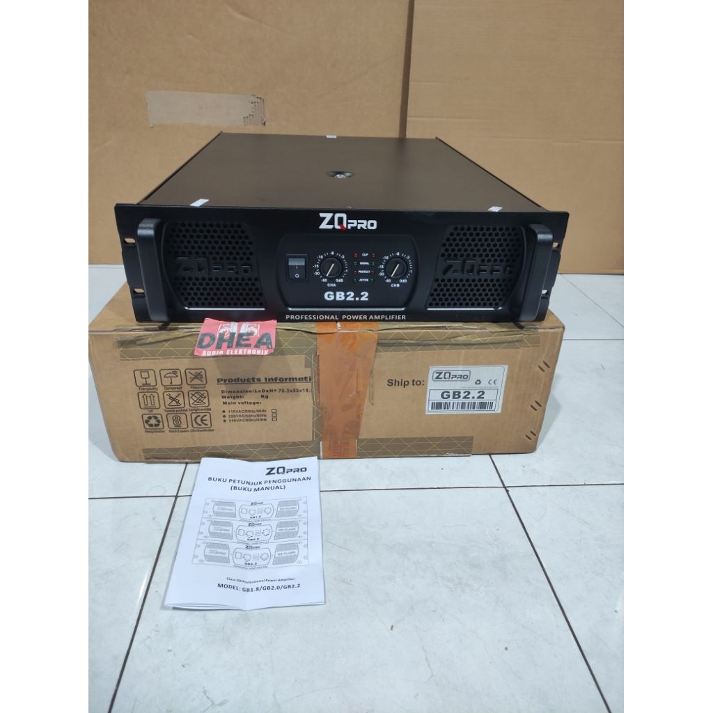 Power Amplifier ZQ PRO GB2.2 ZQpro GB 2.2 Original Kelas GB 2 x 2200 Watt panel 3U 4 kipas garansi r