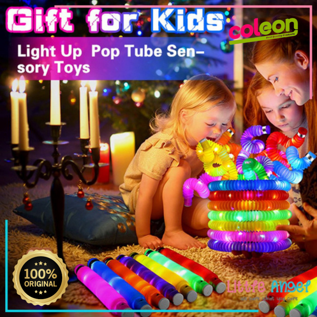 Mainan Pop Tube LED Warna-Warni – Pop Tube Lampu Nyala Lentur