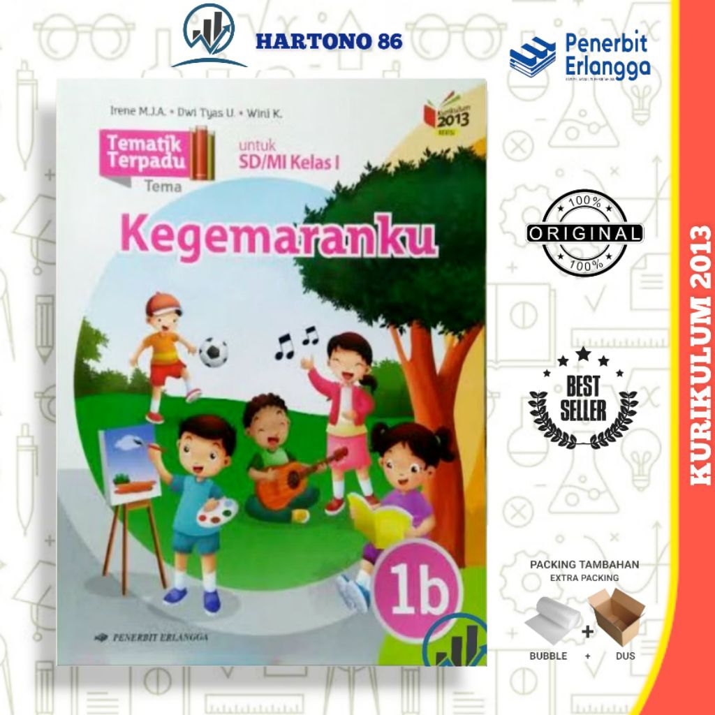 Buku Paket siswa tematik  kelas 1 jilid 1B kurikulum 2013 ERLANGGA