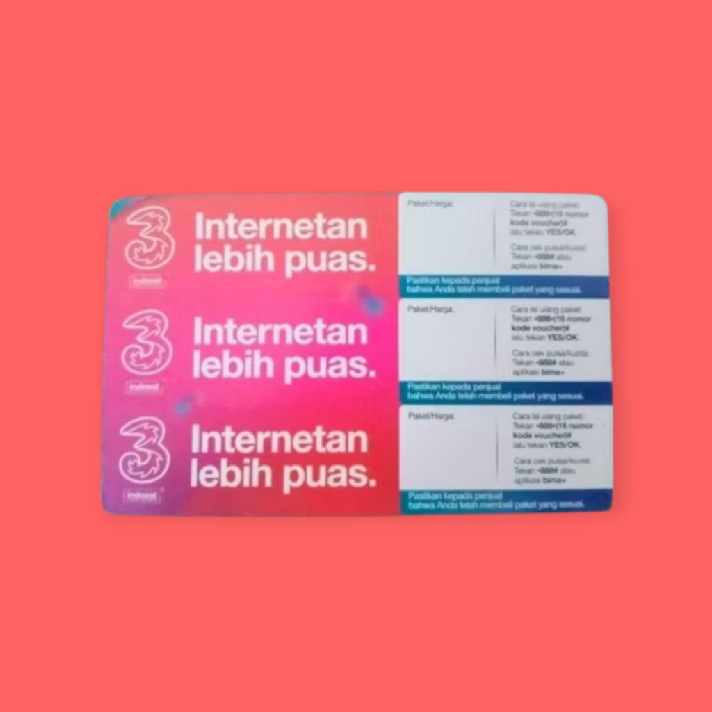 Voucher Tri Kosong Nasional Bahan Injek Murah bisa beli sedikit dan banyak