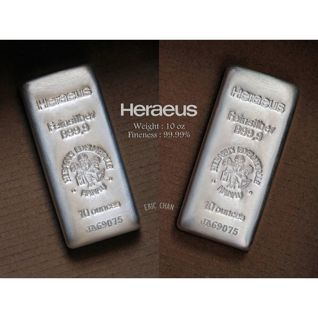 Perak 10 oz Heraeus (Sertifikat)