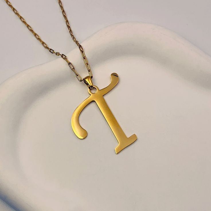 kalung inisial nama lapis emas elegant